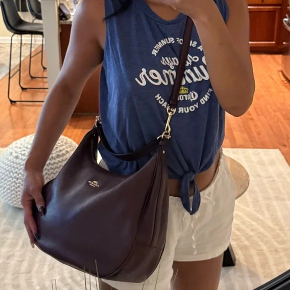 Coach Dark burgundy Leather Hobo Bag - Picture 15 of 16